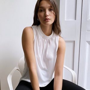 Aritzia Babaton Sheer White Blouse